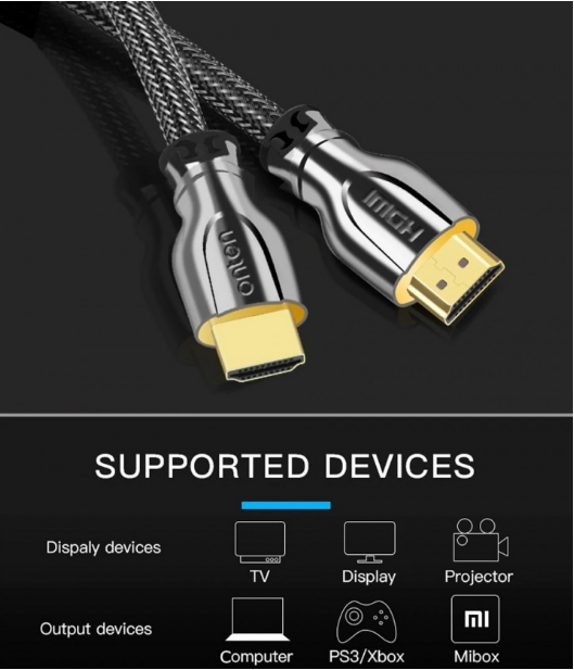 Cable HDMI Tipo a Macho a Macho OTN-8307 Onten - 2M Negro