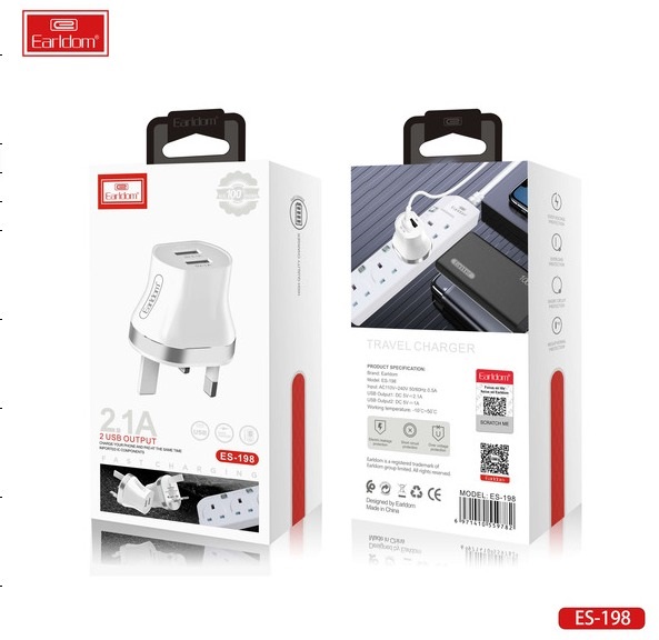 CARGADOR COMPLETO USB LIGTHNING MODELO WP-U69 WK DESING BLANCO