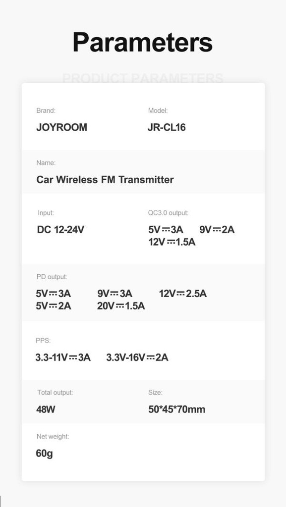 Transmisor Bluetooth Fm JR-CL18 Joyroom - Plateado