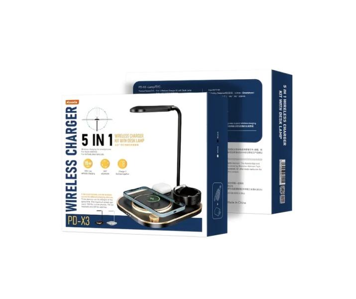 CARGADOR INALAMBRICO 3 EN 1 MODELO  PD-W8 AZEADA NEGRO