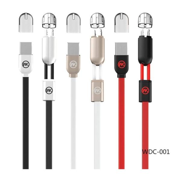 CABLE USB MULTIPLATAFORMA  3EN1 WDC-04TH SERIE CHAONENG WK DESING NEGRO