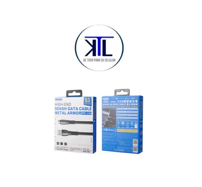 CABLE USB TIPO C WDC-156A SERIE RAYTHON WK DESING NEGRO