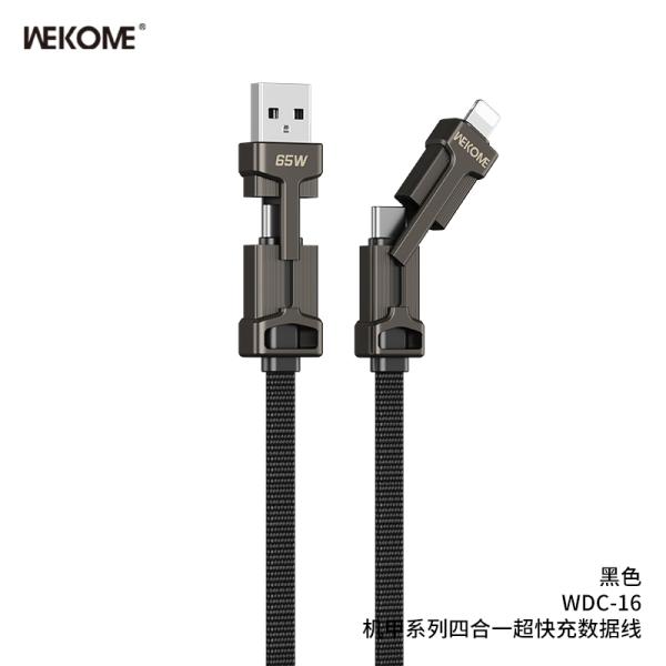 CABLE USB LIGHTNING TIPO C MICRO B 3 EN 1 WDC-137TH WK DESING BLANCO