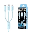 CABLE USB LIGHTNING TIPO C MICRO B 3 EN 1 WDC-137TH WK DESING BLANCO