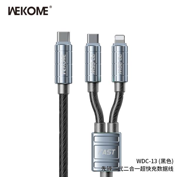 CABLE USB LIGHTNING TIPO C MICRO B 3 EN 1 WDC-137TH WK DESING BLANCO