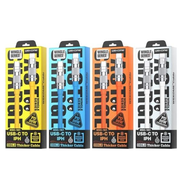 CABLE LIGHTNING  USB WDC-03I WEKOME NEGRO