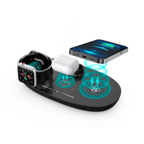 Cargador Inalambrico y Lampara Escritorio WY-02 - Negro