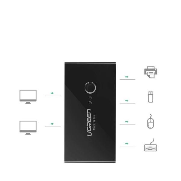Hub USB Tipo a 3.0 con Switch US216 30768 Ugreen - Negro
