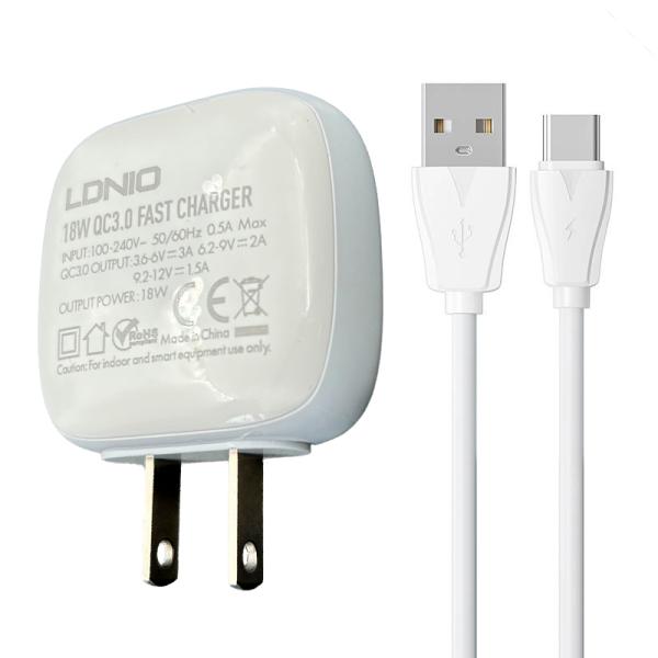 Cargador USB Tipo C A1306Q Ldnio - Blanca