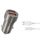 CARGADOR CARRO COMPLETO TIPO C  QC18W+USB12W MODELO CC55 XO NEGRO