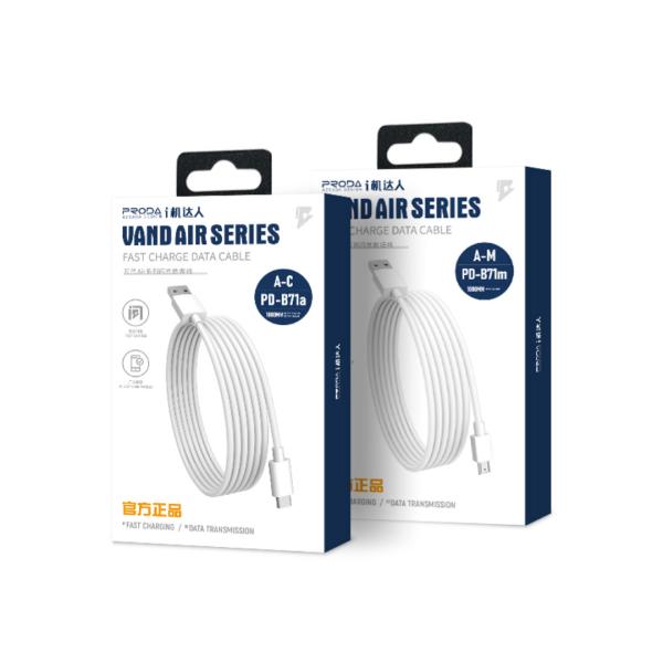 CABLE USB TIPO C WDC-039 WK DESING PLATEADO