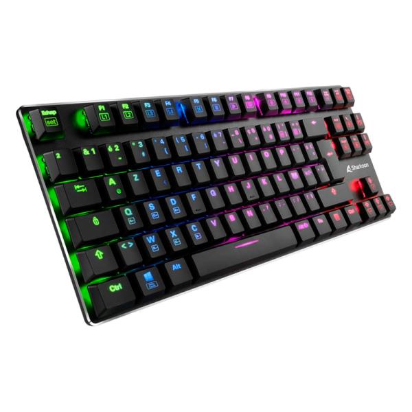 Teclado Gaming RGB Sharkoon Purewriter Tkl Mecánico USB Inglés Switch Azul 4044951021529 - Negro