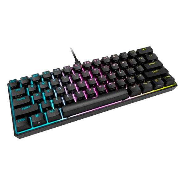 Teclado Gaming RGB Corsair K65 Mini Mecánico Alámbrico USB Inglés Switch Plateado CH-9194014-NA - Negro
