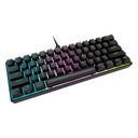 Teclado Gaming RGB Corsair K65 Mini Mecánico Alámbrico USB Inglés Switch Plateado CH-9194014-NA - Negro