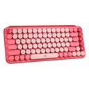Teclado Logitech Pop Keys Mecánico Inalámbrico Bluetooth Español Switch Café 920-010715 - Rosado