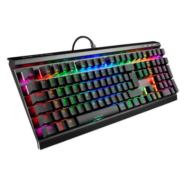 Teclado Gaming RGB Sharkoon Skiller SGK60 Mecánico Alámbrico USB Español Switch Rojo 4044951033515 - Negro