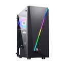 Case Gaming RGB Eagle Warrior Cg05aara001c H430 Mid Tower Sin Ventilación Incluida con Vidrio Frontal y Lateral y Tira RGB - Negro