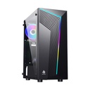 Case Gaming RGB Eagle Warrior Cg10aara001c Mid Tower Sin Ventilación Incluida con Vidrio Lateral y Tira RGB - Negro