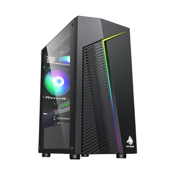 Case Gaming RGB Eagle Warrior Cg03rwra001c H410 Sin Ventilación Incluida con Vidrio Lateral y Tira RGB - Negro