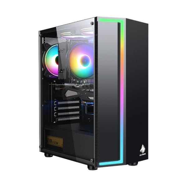 Case Gaming RGB Eagle Warrior Cg33rxra001c Ventiladores 3 de 120MM con Vidrio Lateral y Tira RGB - Negro