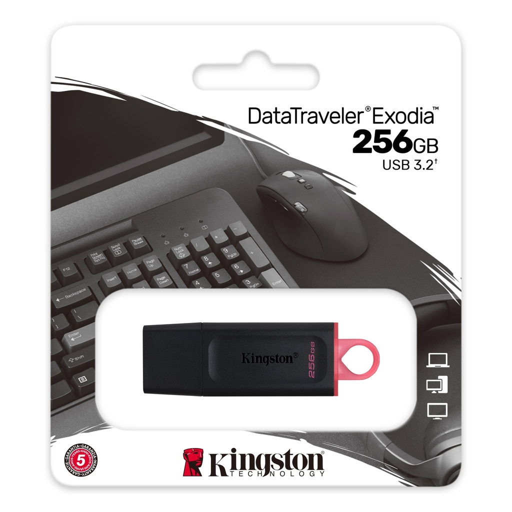 Kingston usb memoria exodia USB 3.2 negro.rosado -DTX/256GB