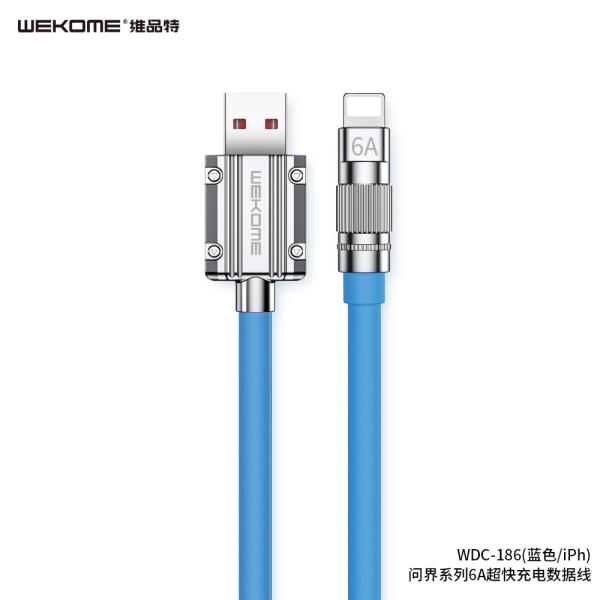 CABLE USB LIGHTNING WDC-092I 2M WEKOME NEGRO