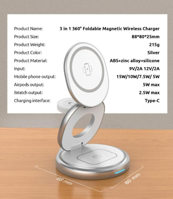 Cargador Inalambrico W27 - Gris