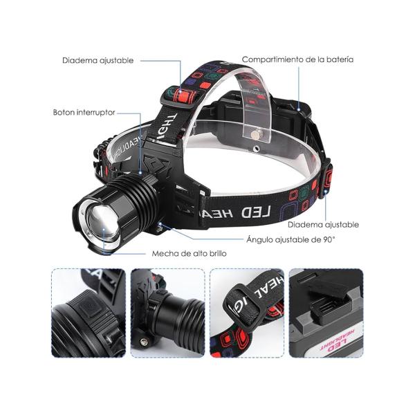 Linterna con Soporte de Cabeza P50 - Negra