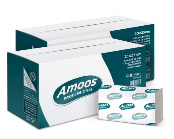 Amoos toalla de manos Interfoliada 21x25 caja 20 uds N622500.0