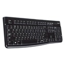 Teclado Logitech K120 Corded Membrana Alámbrico USB Español 920-004422 - Negro