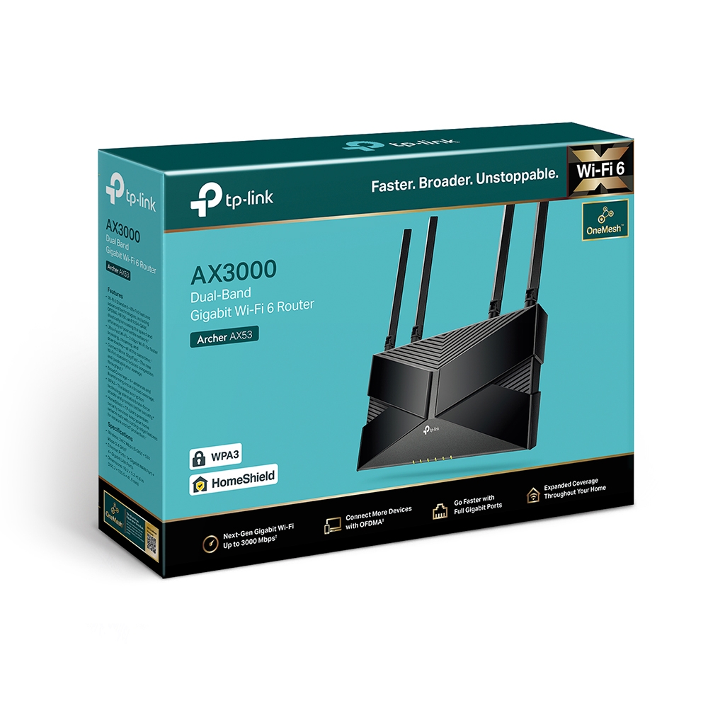 TP-Link Router Mercusys Wifi 6 de doble banda AX3000 - MR80X