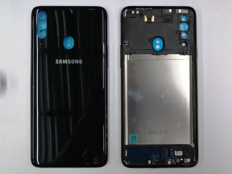 Repuesto TAPA SAMSUNG GALAXY A20S NEGRA SIN MARCO