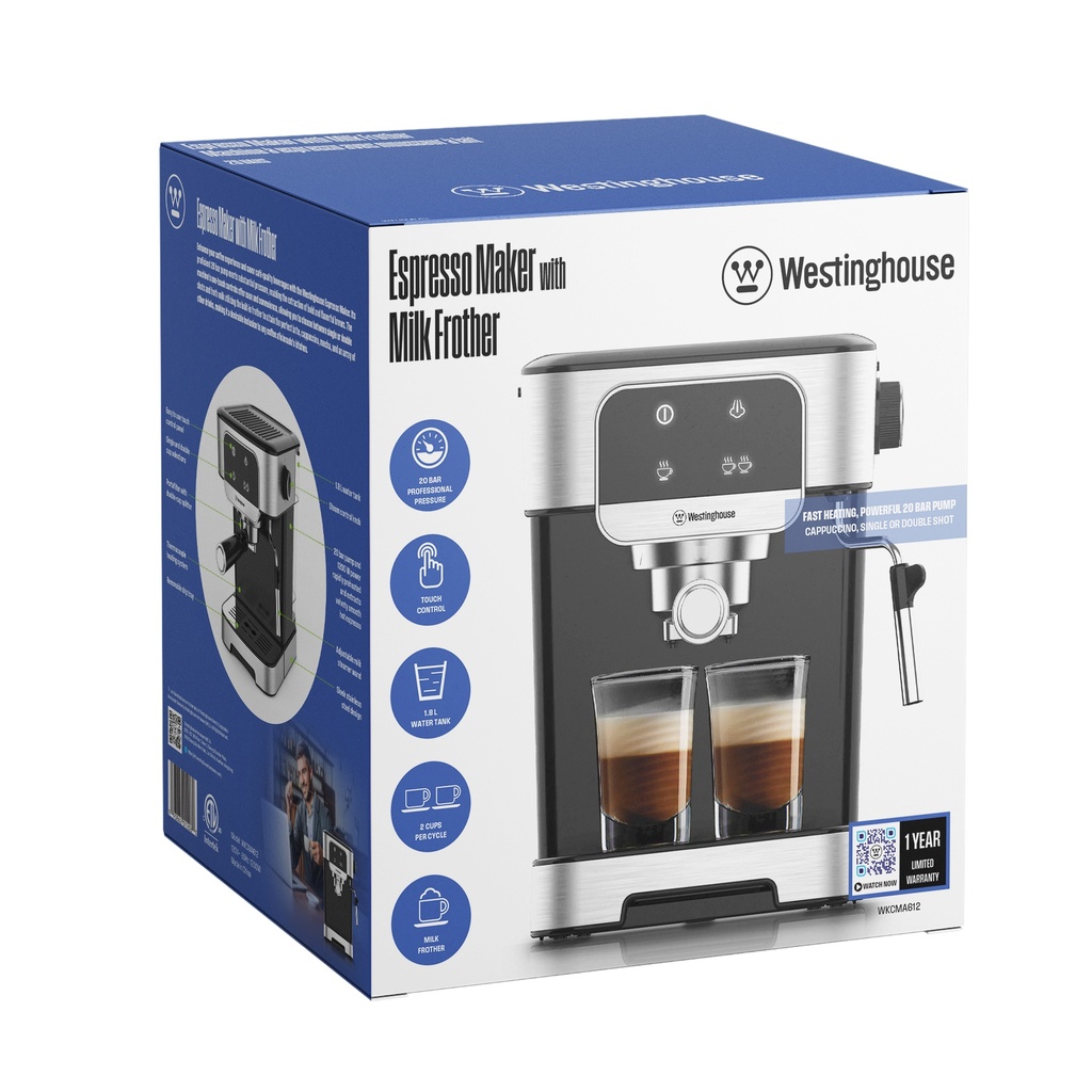 Westinghouse cafetera Espresso doble semi aut 20 bar touch - WKCMA612