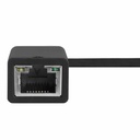 Adaptador 2 en 1 Unno Tekno AD3007BK USB-A USB-C Dual a Gigabit Ethernet 10m/100m/1gbps - Negro