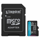 Memoria Micro Sdxc 64GB Kingston Sdcg4/64gb UHS-I V30 200 Mb/s / 100 Mb/s para Juegos para Móviles, Drones, Cámaras Deportivas y Dispositivos Android