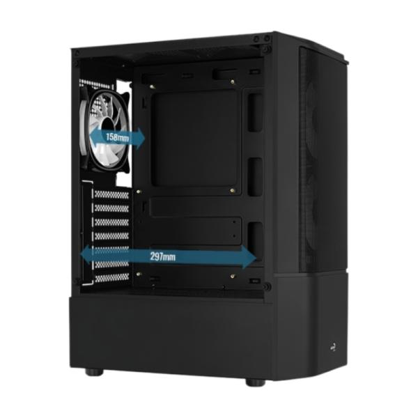 Case RGB Aerocool Quantum MESH-G-BK-V3 Mid Tower Ventiladores 3 de 120MM con Vidrio Lateral y Malla Frontal Accm-pv31133.11 - Negro