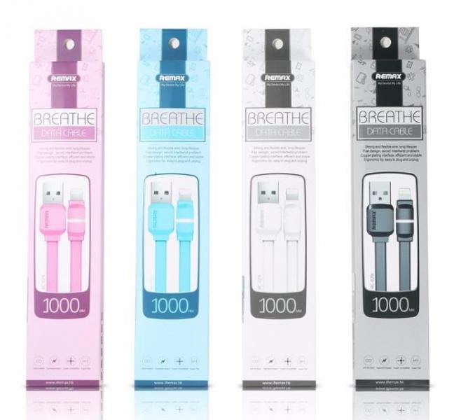 Cable USB Lightning RC-029I Breathe Remax - Negro