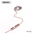Audifonos Manos Libres RM-585 Remax - Rosado