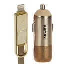 Cargador Carro USB Lightning Micro B RCC103 Finchy Remax - Negro