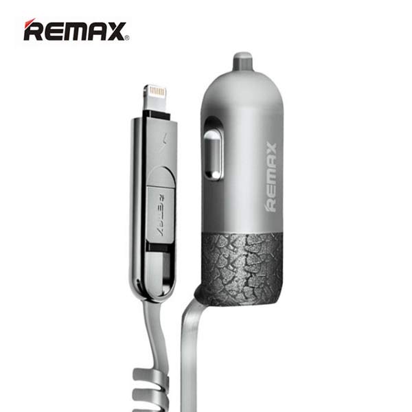 Cargador Carro USB Lightning Micro B RCC103 Finchy Remax - Negro