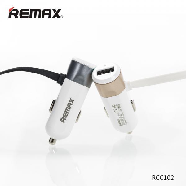 Cargador Carro USB Lightning Micro B RCC102 Remax - Dorado