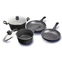 Westinghouse juego de 2 ollas 2 sartenes  de aluminio forjado  acabado marmol de 6 piezas - WCCS000906AMBB