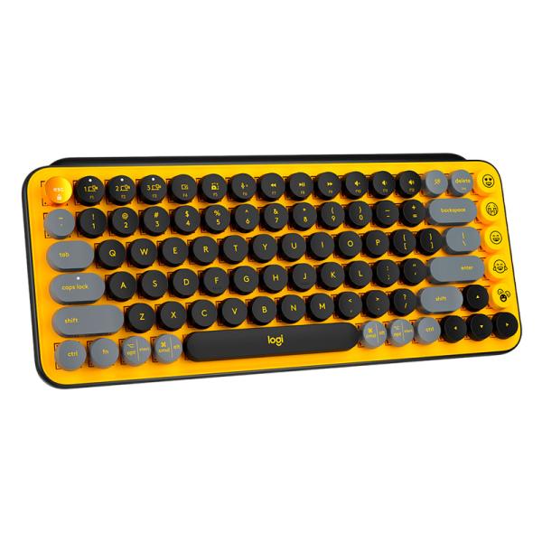 Teclado Logitech Pop Keys Mecánico Inalámbrico Bluetooth Español Switch Café 920-010713 - Amarillo / Negro