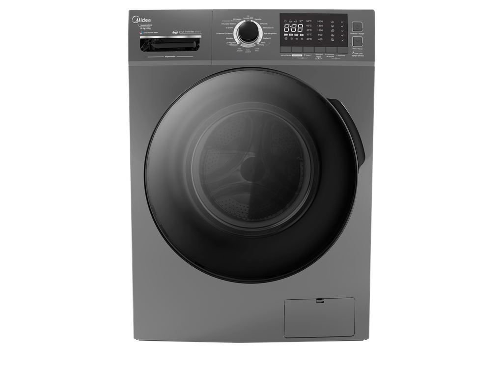 Midea lavasecadora carga frontal gris ultra motion alta eficiencia 15Kg MF200D150WB/T-CA