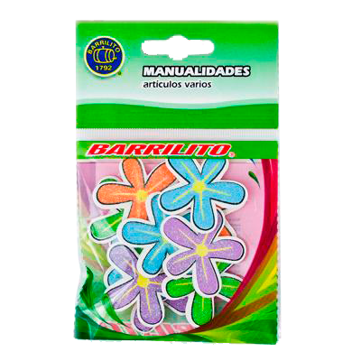 Barrilito Calcomania Madera Flores 10 Piezas WS005