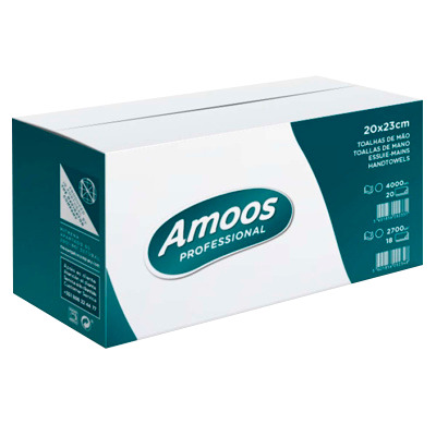 Amoos Toalla de Manos Interfoliada 21x25 - Caja 20 Unidades