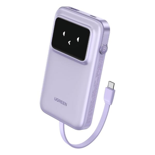 Power Bank Ugreen PB511 10000MAH de Carga Rapida USB-C con LED Display 35604B - Morado