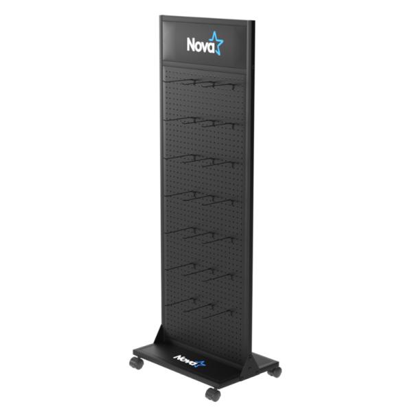 Display Metálico Nova 600x400x1700mm con 30 Ganchos y Ruedas
