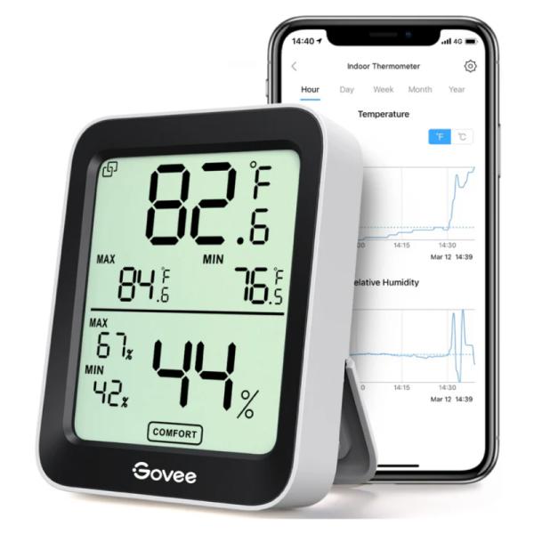 Govee Termómetro-Higrómetro H5075 Pantalla LCD Monitorea Humedad