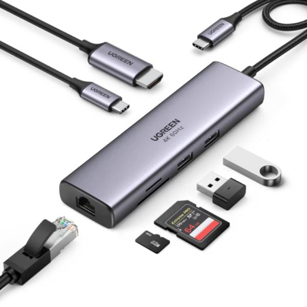 Hub Ugreen CM512 7 en 1 USB-C 4K HDMI